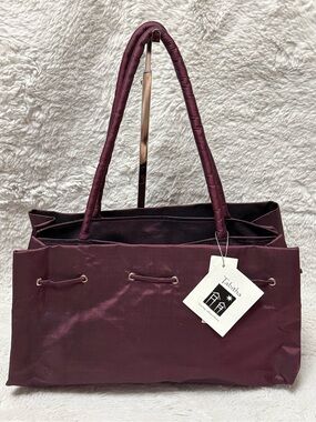Tabitha Plum Satin Structured Tote